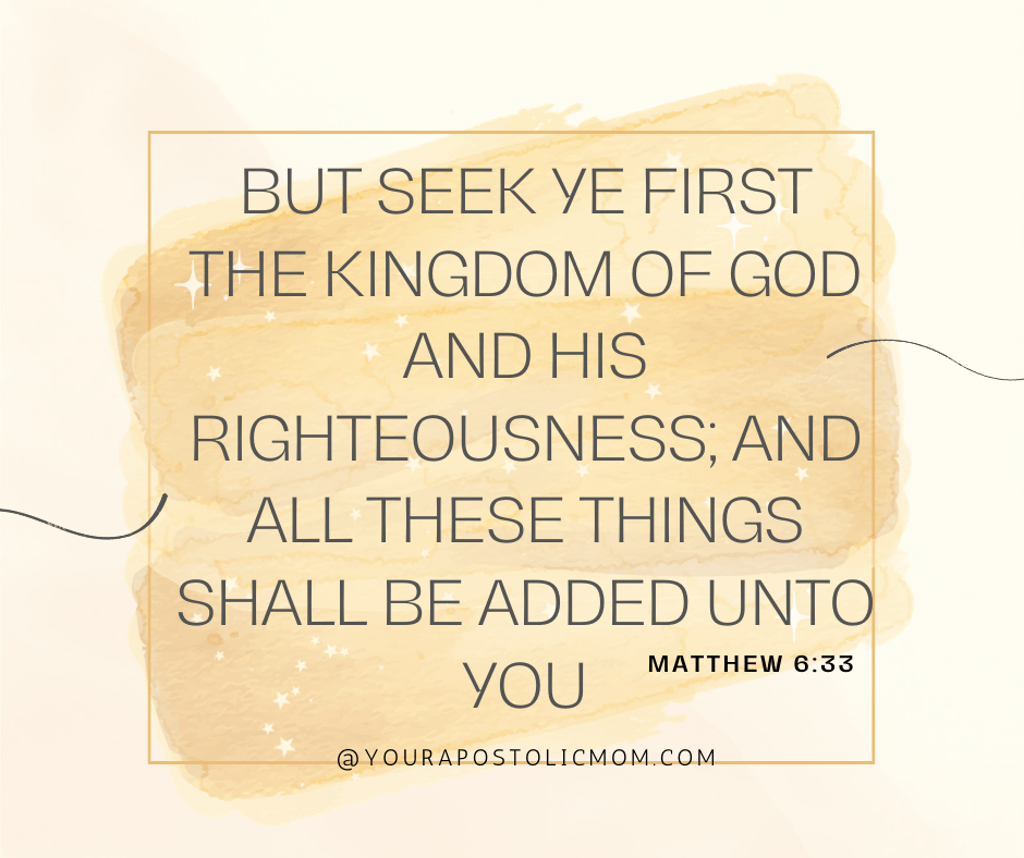 Matthew 6:33 (KJV).
